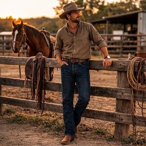 Cody James Dark Blue Cowboy Bootcut Jeans